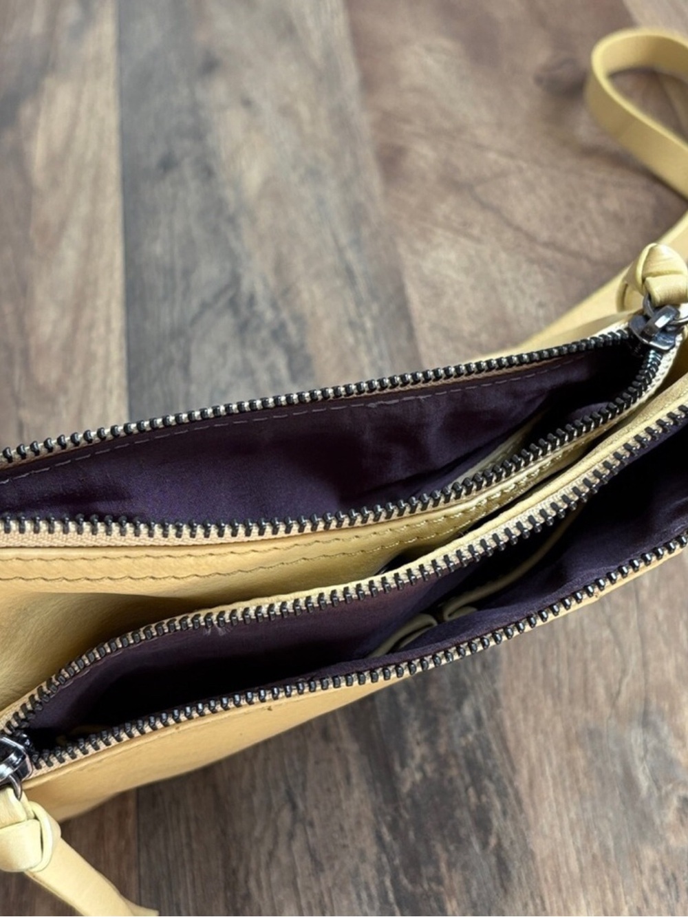 Kooba Stratford Handcrafted Leather Crossbody Bag Asymmetrical Zipper
Yellow - Picture 3 of 5